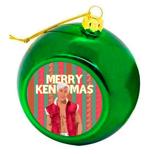 Merry Kenmas - colourful christmas bauble by Niomi Fogden