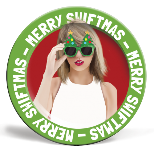 Merry Swiftmas (Taylor's Version) - ceramic dinner plate by AbiGoLucky