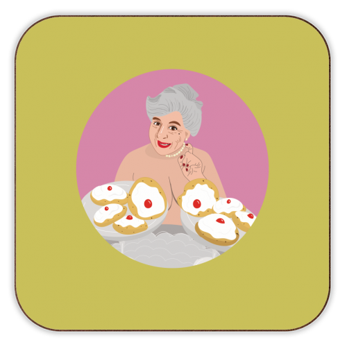 Miriam Margoyles Baps Out - personalised beer coaster by Laura Lonsdale