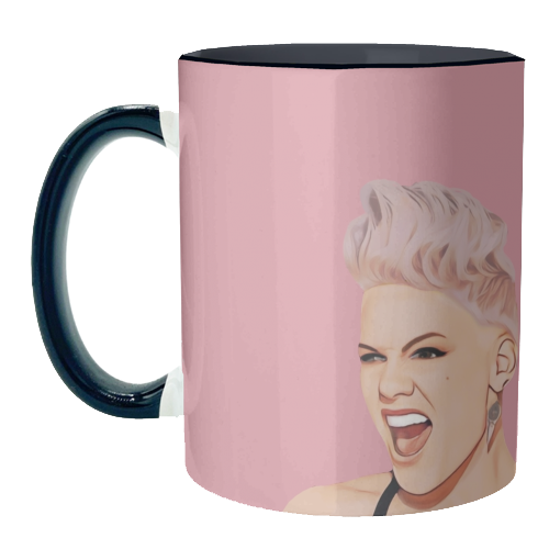 Music Icons: Pink - unique mug by Giddy Kipper