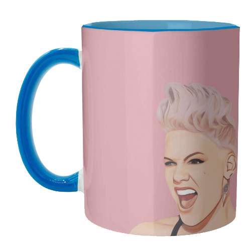 Music Icons: Pink - unique mug by Giddy Kipper