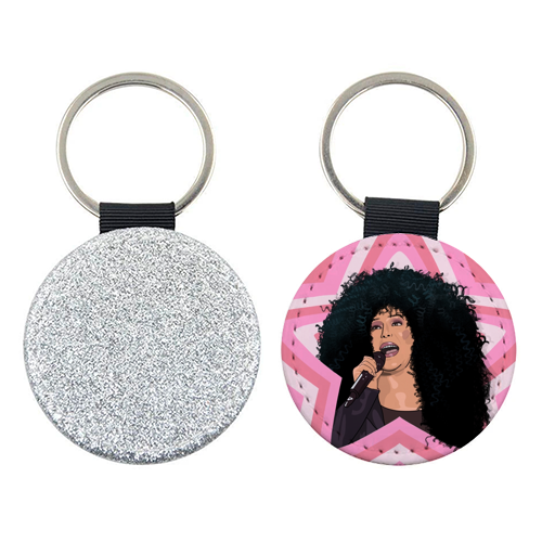 Musical stars Cher - keyring by The Girl Next Draw