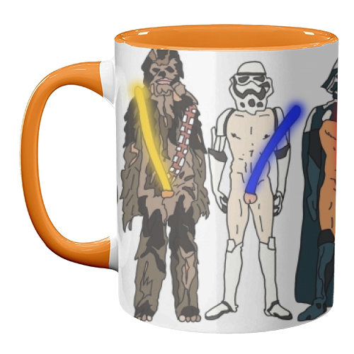 Naughty Lightsabers - unique mug by Notsniw Art