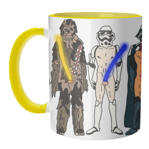 Naughty Lightsabers - unique mug by Notsniw Art