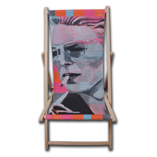 Neon Bowie - canvas deck chair by Kirstie Taylor