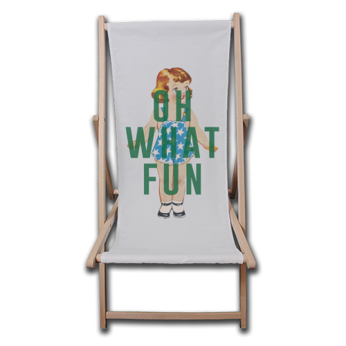 Oh What Fun | Girl - canvas deck chair by The 13 Prints