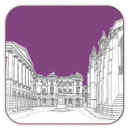 Parliament Square, Edinburgh (Lavender Background) - personalised beer coaster by Adam Regester