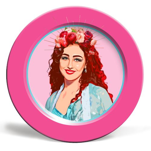 PINK CHAPPELL - ceramic dinner plate by DOLLY WOLFE