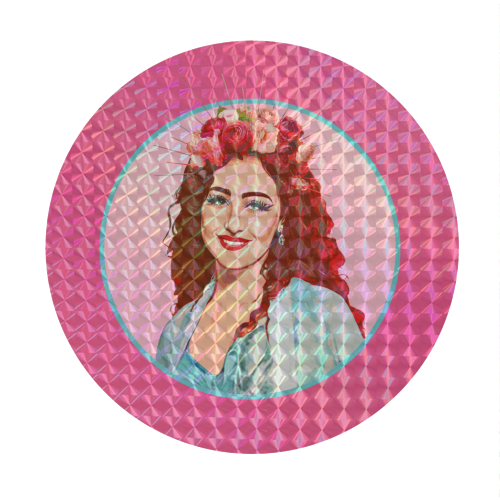 PINK CHAPPELL - Circle Sticker by DOLLY WOLFE