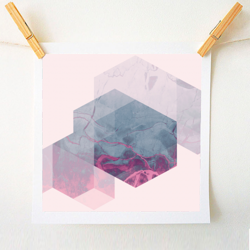 Pink Geometry - A1 - A4 art print by EMANUELA CARRATONI