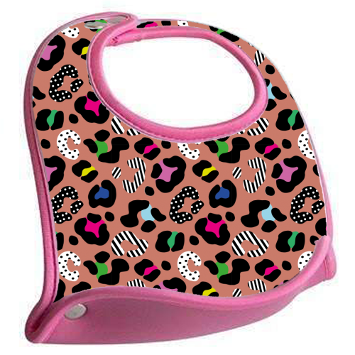 Playful Leopard wild - feeding bib by Luxe and Loco