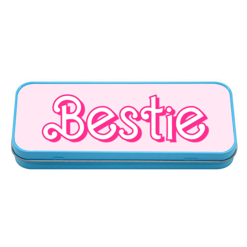 Pretty Pink Bestie - tin pencil case by Adam Regester