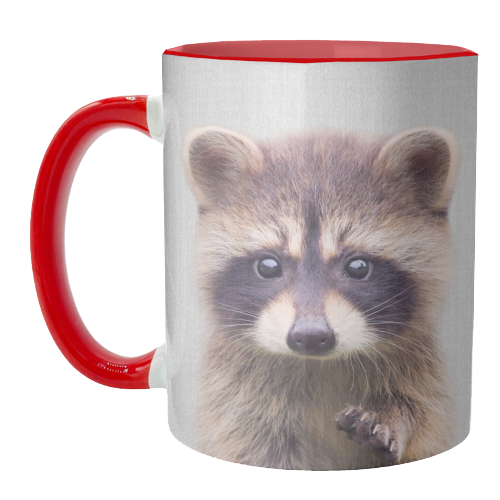 Raccoon - Colorful - unique mug by Gal Design