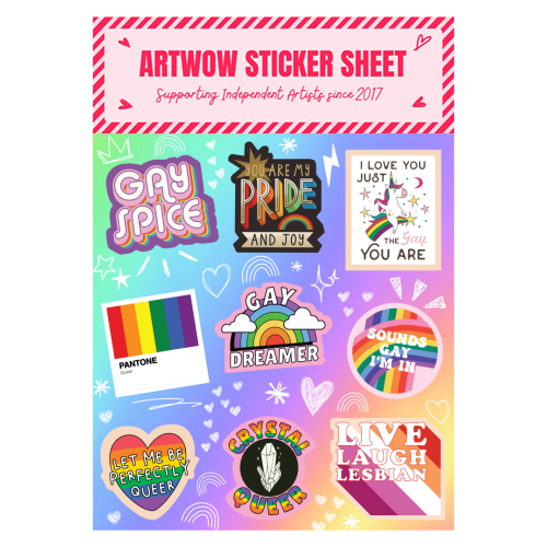 Rainbow Pride LGBTQIA+ Giftware - Sticker Sheet by AbiGoLucky