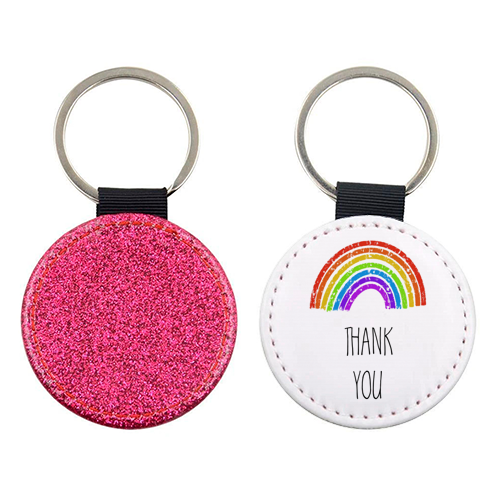 Rainbow Thank you Greeting - keyring by Adam Regester