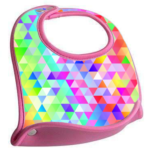 Rainbow Triangles - feeding bib by Kaleiope Studio