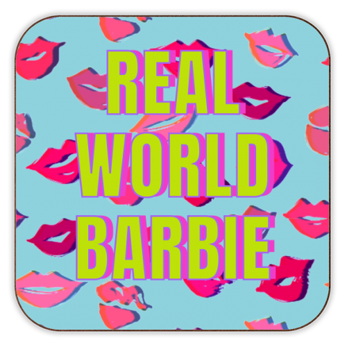 Real World Barbie - personalised beer coaster by Nida Designs