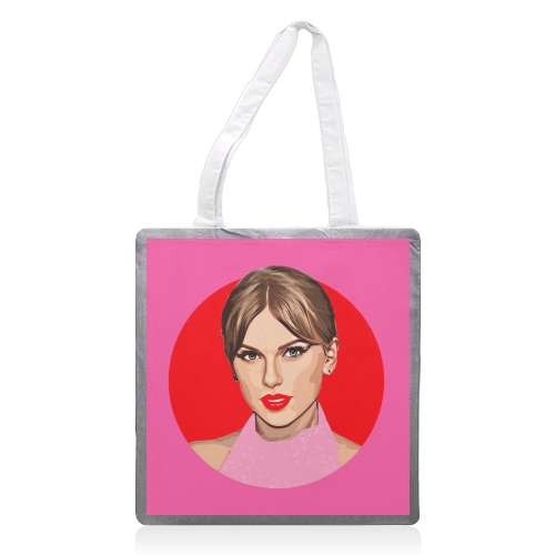 Red lips - printed canvas tote bag by DOLLY WOLFE