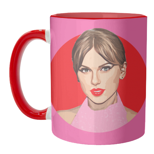 Red lips - unique mug by DOLLY WOLFE