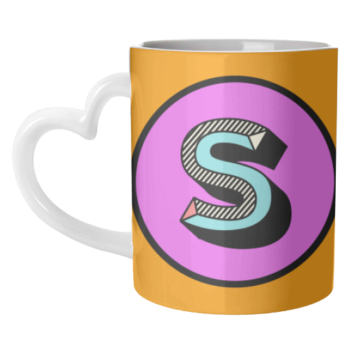 S - Personalised Letter Design - unique mug by AbiGoLucky