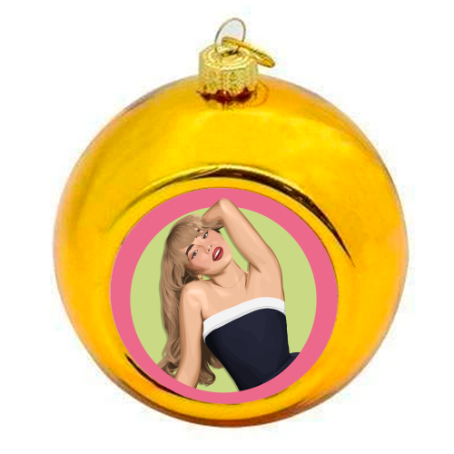 Sabrina Carpenter - colourful christmas bauble by Pink and Pip