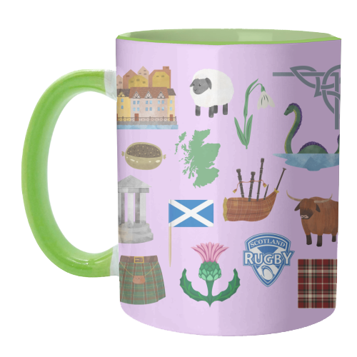 Scottish icons - unique mug by Lilly Rose