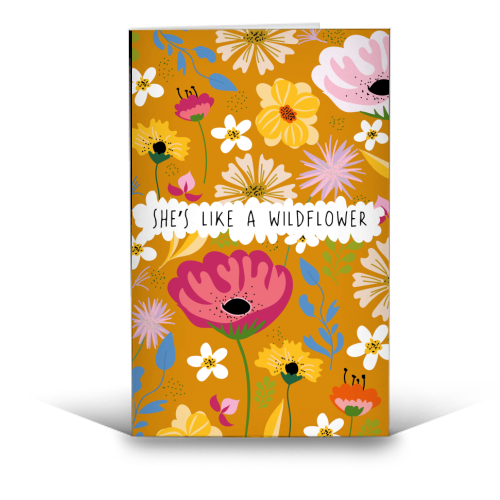 She's Like A Wildflower - funny greeting card by Laura Lonsdale