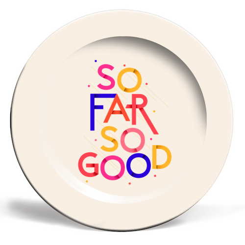 So Far So Good - ceramic dinner plate by Ania Wieclaw