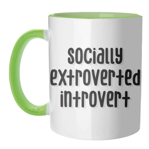 Socially extroverted introvert print - unique mug by The Girl Next Draw