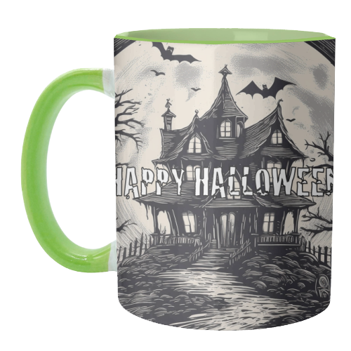 Spooky Halloween House - unique mug by Adam Regester