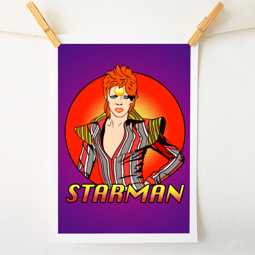 Starman - A1 - A4 art print by Bite Your Granny