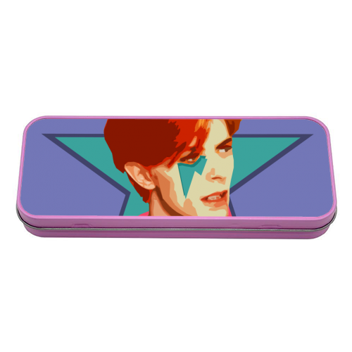 STARMAN - MAUVE - tin pencil case by DOLLY WOLFE