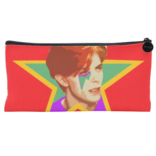 STARMAN - RED - flat pencil case by DOLLY WOLFE