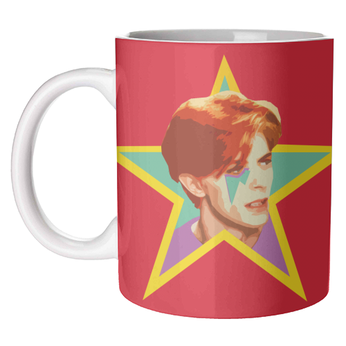 STARMAN - RED - unique mug by DOLLY WOLFE