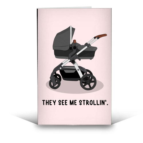 Strollin'. - funny greeting card by Pink and Pip