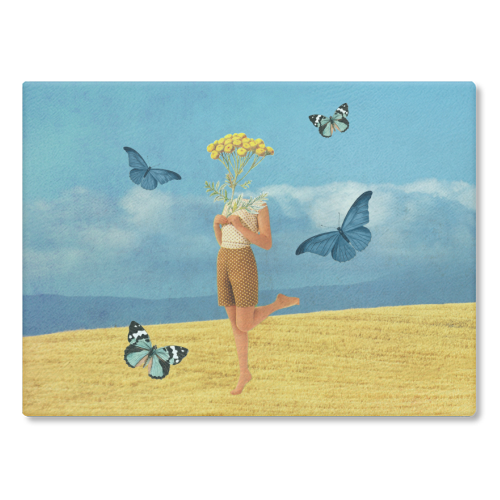 Summer vibes - glass chopping board by Maya Land