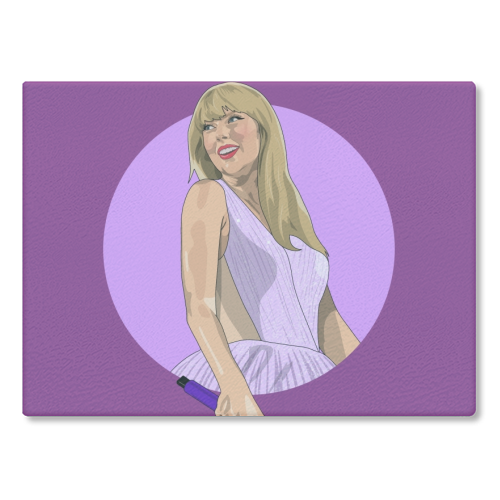 Swift speak now Era illustration purple - glass chopping board by The Girl Next Draw