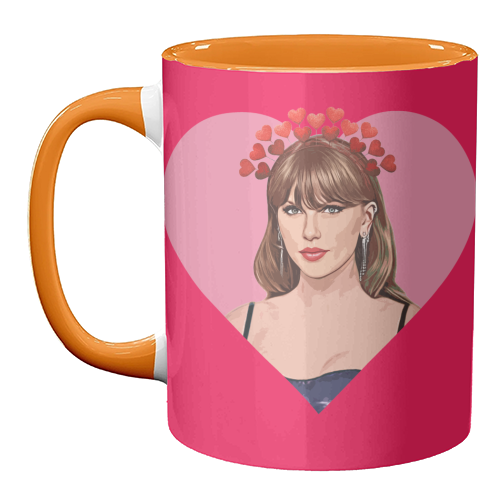 Taylor in Heart - unique mug by DOLLY WOLFE