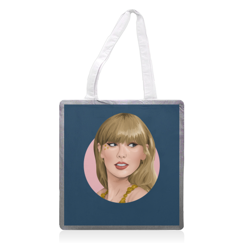 Tay Navy and Pink - printed canvas tote bag by Pink and Pip