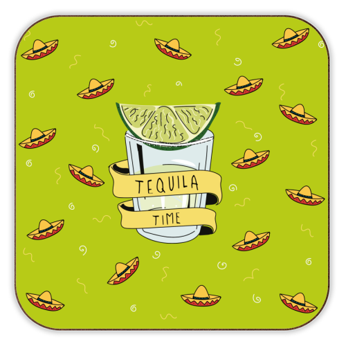 Tequila Time - personalised beer coaster by Laura Lonsdale