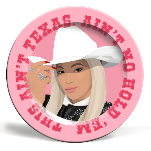 Texas Beyonce - ceramic dinner plate by Pink and Pip