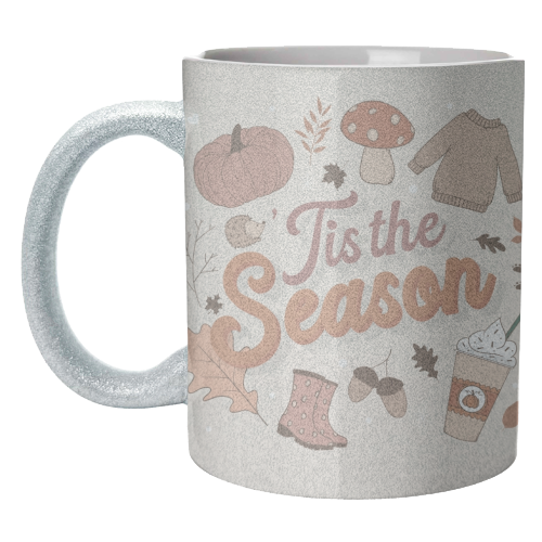 Tis the season autumn fall print - unique mug by The Girl Next Draw