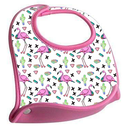 Tropical Flamingo - feeding bib by Cassie Swindlehurst