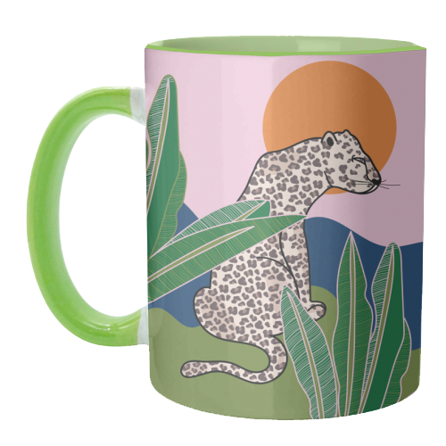 Tropical Leopard Illustration - unique mug by Mols & Mae