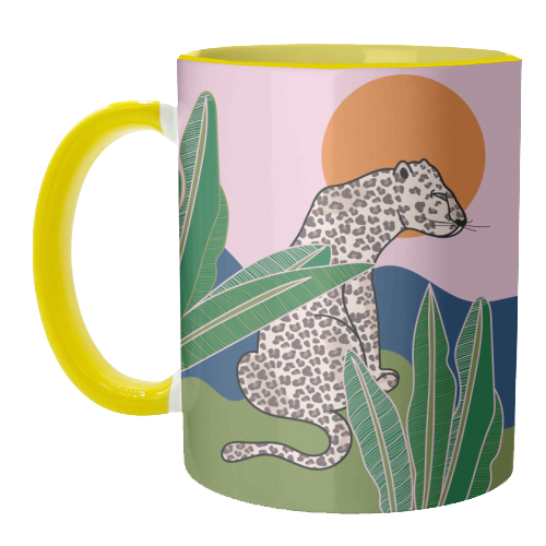 Tropical Leopard Illustration - unique mug by Mols & Mae