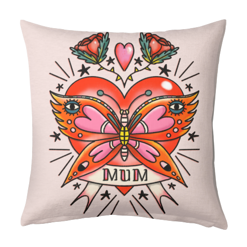 VINTAGE TATTOO MUM - designed cushion by Nichola Cowdery