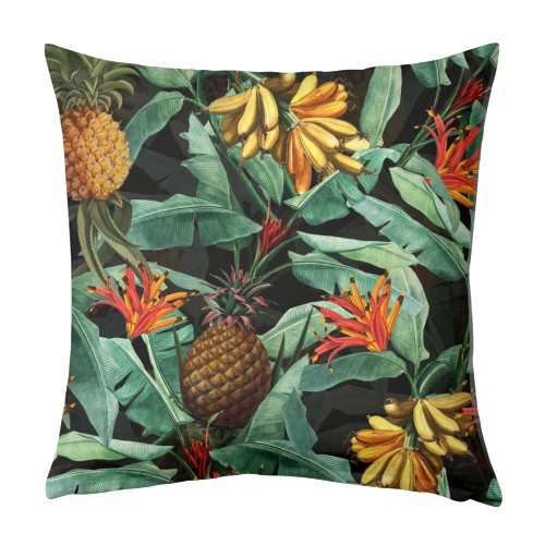 Vintage Tropical Night Jungle - designed cushion by Uta Naumann