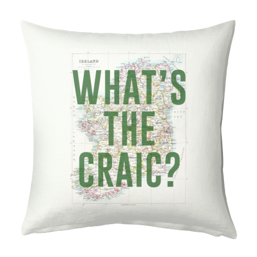 What's The Craic? - designed cushion by The 13 Prints