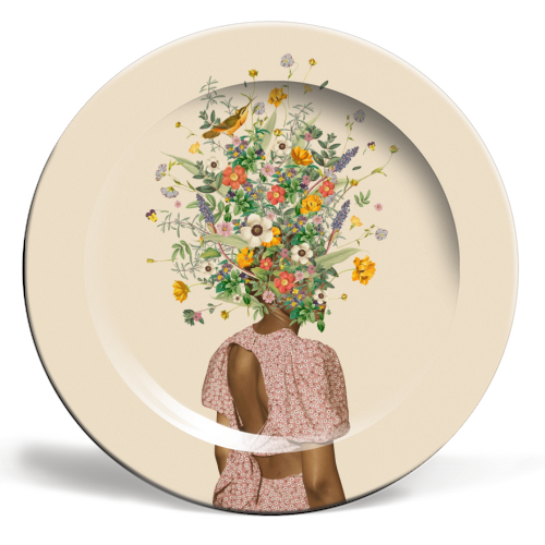 Wildflower bouquet - ceramic dinner plate by Frida Floral Studio