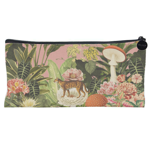 Wildlife Paradise - flat pencil case by Frida Floral Studio